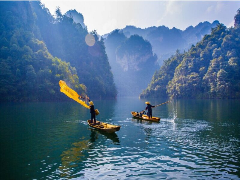 MÙA THU HỒ BẢO PHONG - TRƯƠNG GIA GIỚI - NƠI TIÊN CẢNH BỒNG BỀNH TRONG  SƯƠNG SỚM